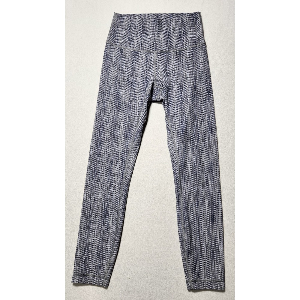 Lululemon Wunder Under High Rise Jacquard Arrow silver Leggings Size 6 25"